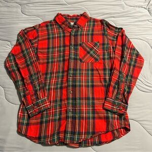 Magellan Red Plaid Flannel Shirt Boys Size Small 8 Cotton Long Sleeve Outdoor
